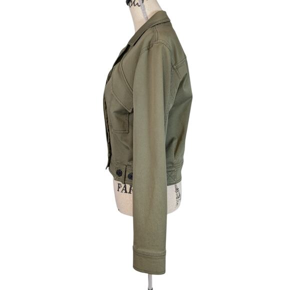 Derek Lam 10 Crosby Gwen Field Jacket Olive Green Cropped Utility Size 2 - Picture 4 of 16